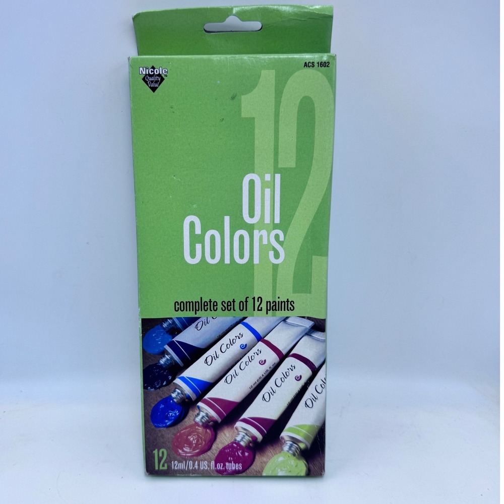 Nicole Quality Value‎ 12 Oil Colors Paint Set 12ml Tubes Non-Toxic ACS 1602